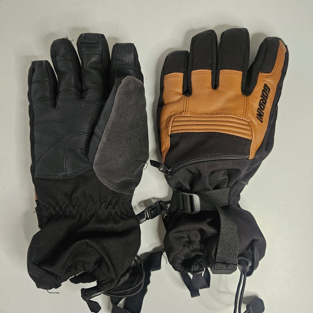 Gordini GTX Storm Trooper II Mens Medium Waterproof Ski Gloves Black Tan Leather